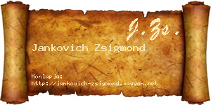 Jankovich Zsigmond névjegykártya